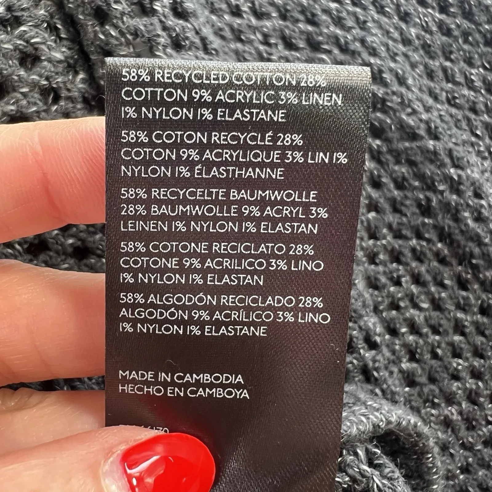 Anthropologie Pilcro Open Stitch Crew Neck Sweater Gray Slouchy Oversized Knit - Image 9