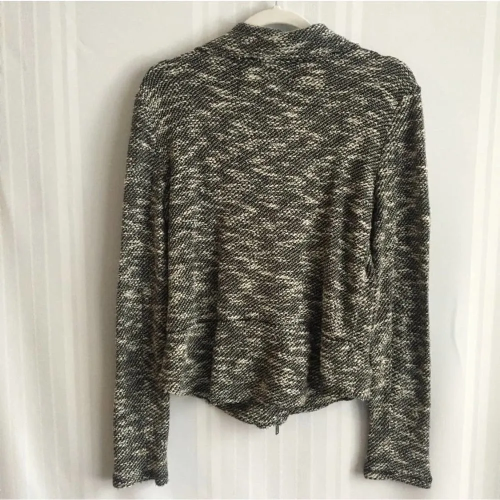Anthropologie Saturday Sunday Tweed Marled Long Sleeve Moto Jacket Medium Zip Up - Image 13