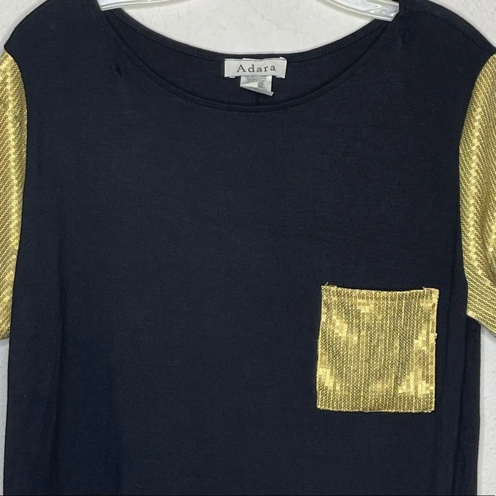Adara Sequin‎ Top Black Size M - Image 2