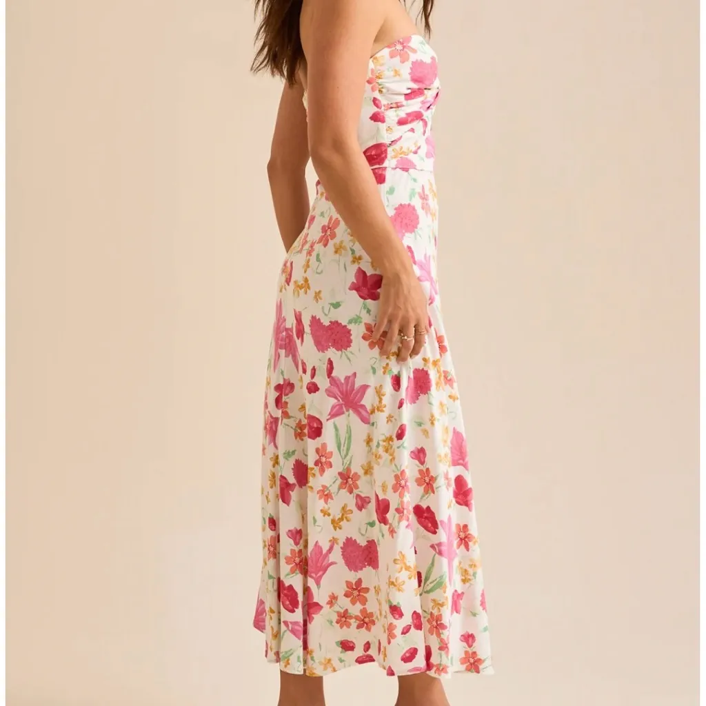 NEW Altar’d State Pink Strapless Floral Maxi Dress Size XL NWT - Image 3