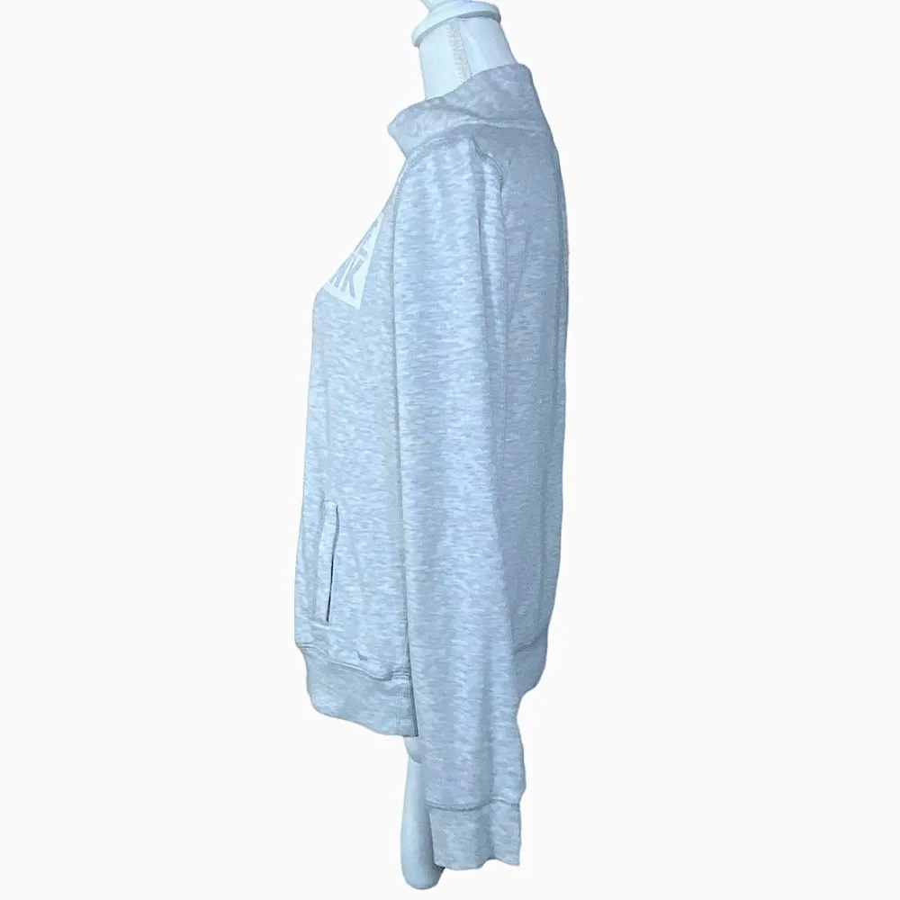 Pink Victoria’s Secret Half Zip Pullover Sweatshirt Top Streetwear Gray Small - Image 12