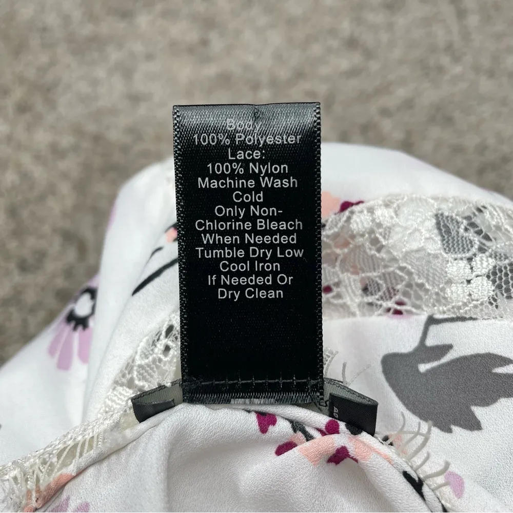 Ann Taylor Factory White Floral Sheer Lace Sleeveless Blouse XL Extra Large Work - Image 6