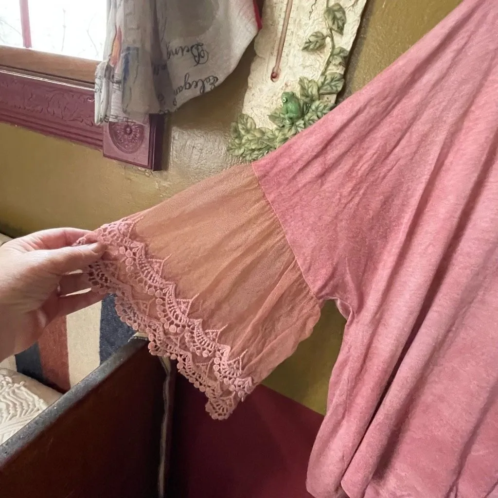 7th Ray  size XL boho USA made lace bell sleeves. - Image 7