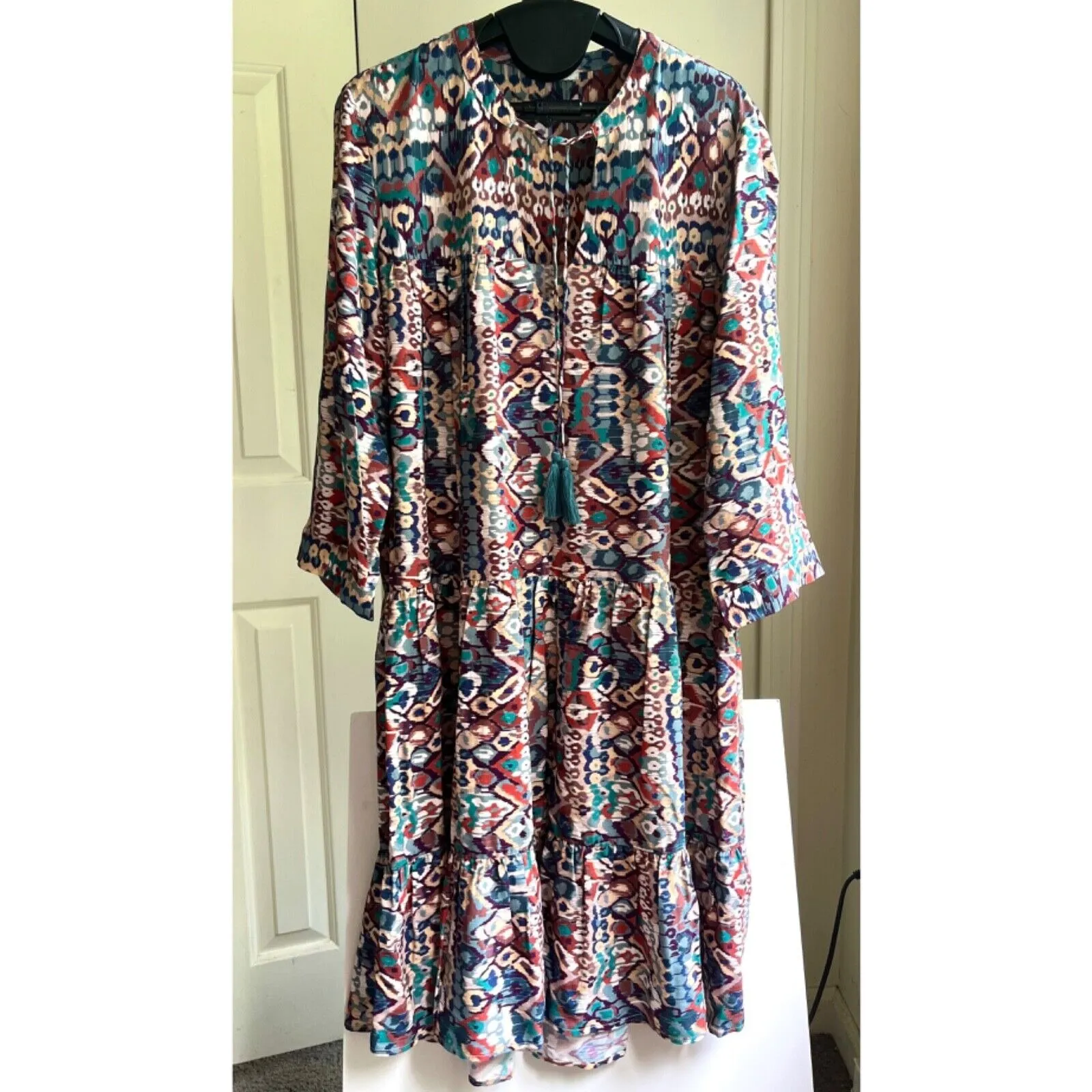 Tyler Boe Boho Chic Oversized Casual Summer Holly Liberty Art Dress Midi, Size M - Image 12
