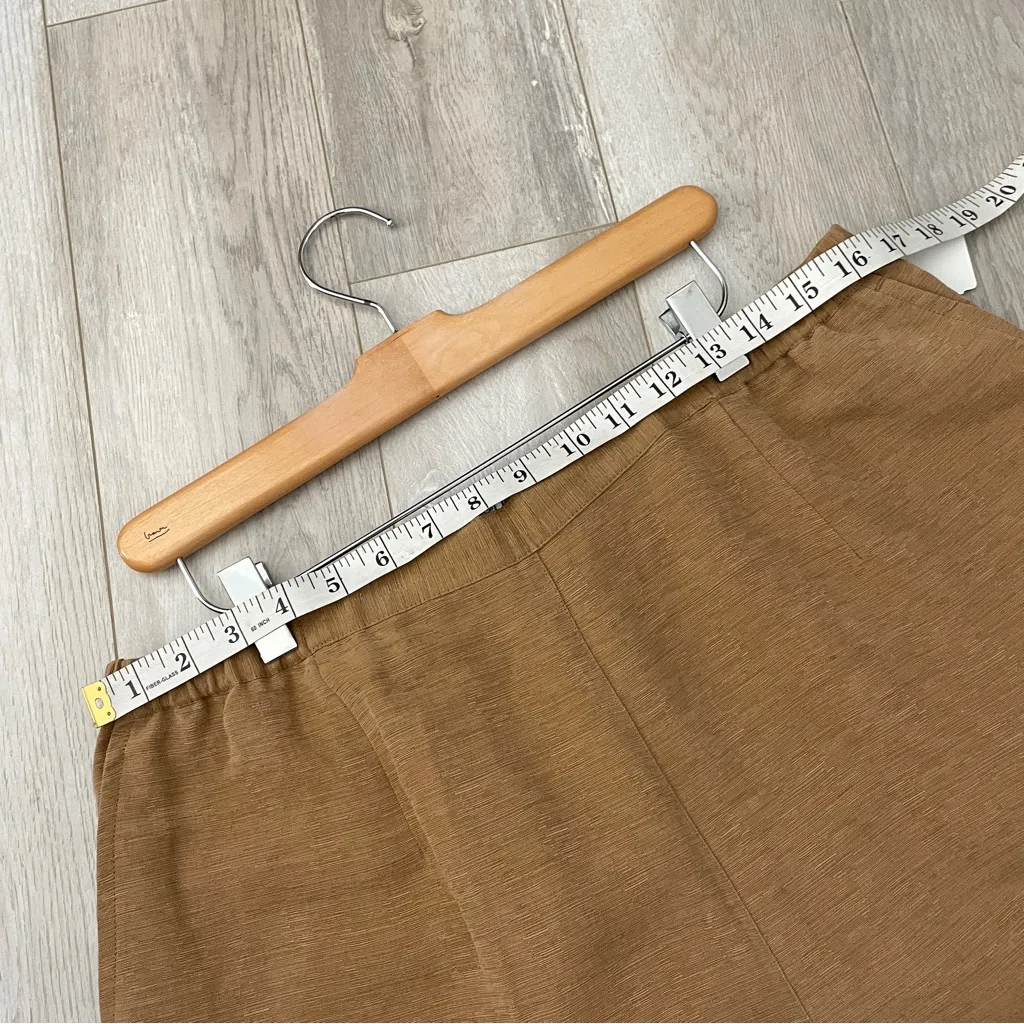 Draper's & Damons Pants NWT silk linen straight leg crop womens Brown (xlarge) - Image 4