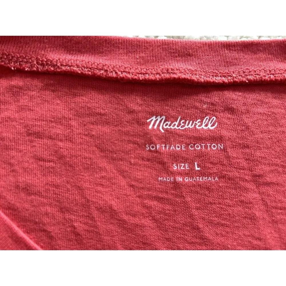 Madewell Lagos Crewneck Cropped Boxy Fit Muscle Tank in Oxidized Ruby Size L - Image 6