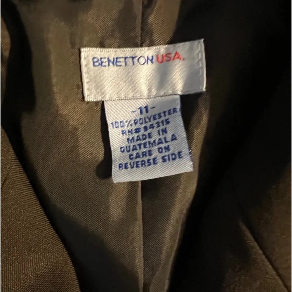 Benetton USA Brown Blazer Jacket Size 11 Polyester Lined Made in Guatemala - Image 2