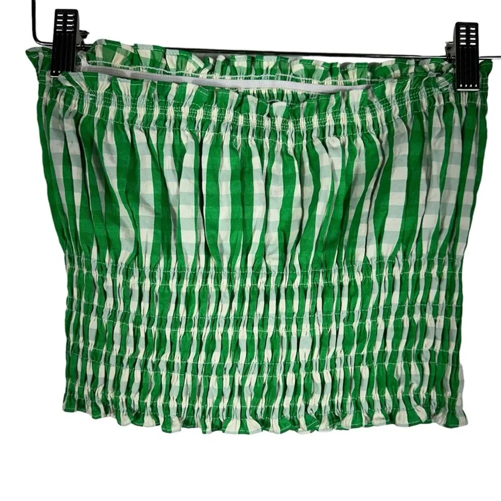 DO+BE Shirred Checkered Tub Top Size Small - Image 3
