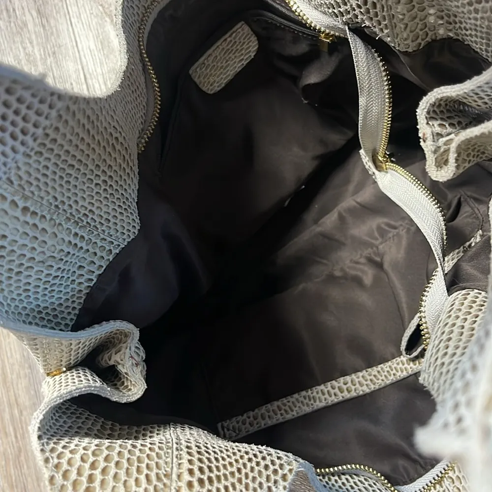 Maxine Couture Mamba Hobo Snakeskin Embossed Leather Handbag - Image 8