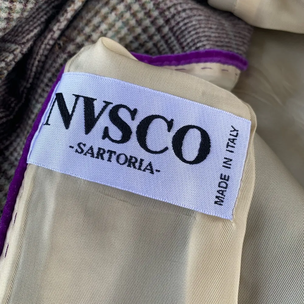 NVSCO Sartoria Designer Jacket Blazer Size S Small Plaid Tan - Image 8