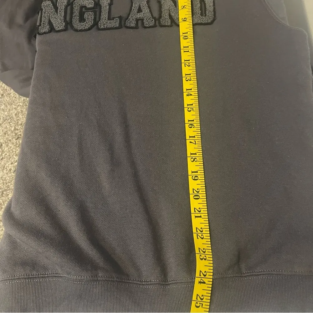 Vinyl Icons England Patch Cotton Blend Fleece Sweatshirt Washed Black Size M Gray Size M - Image 7