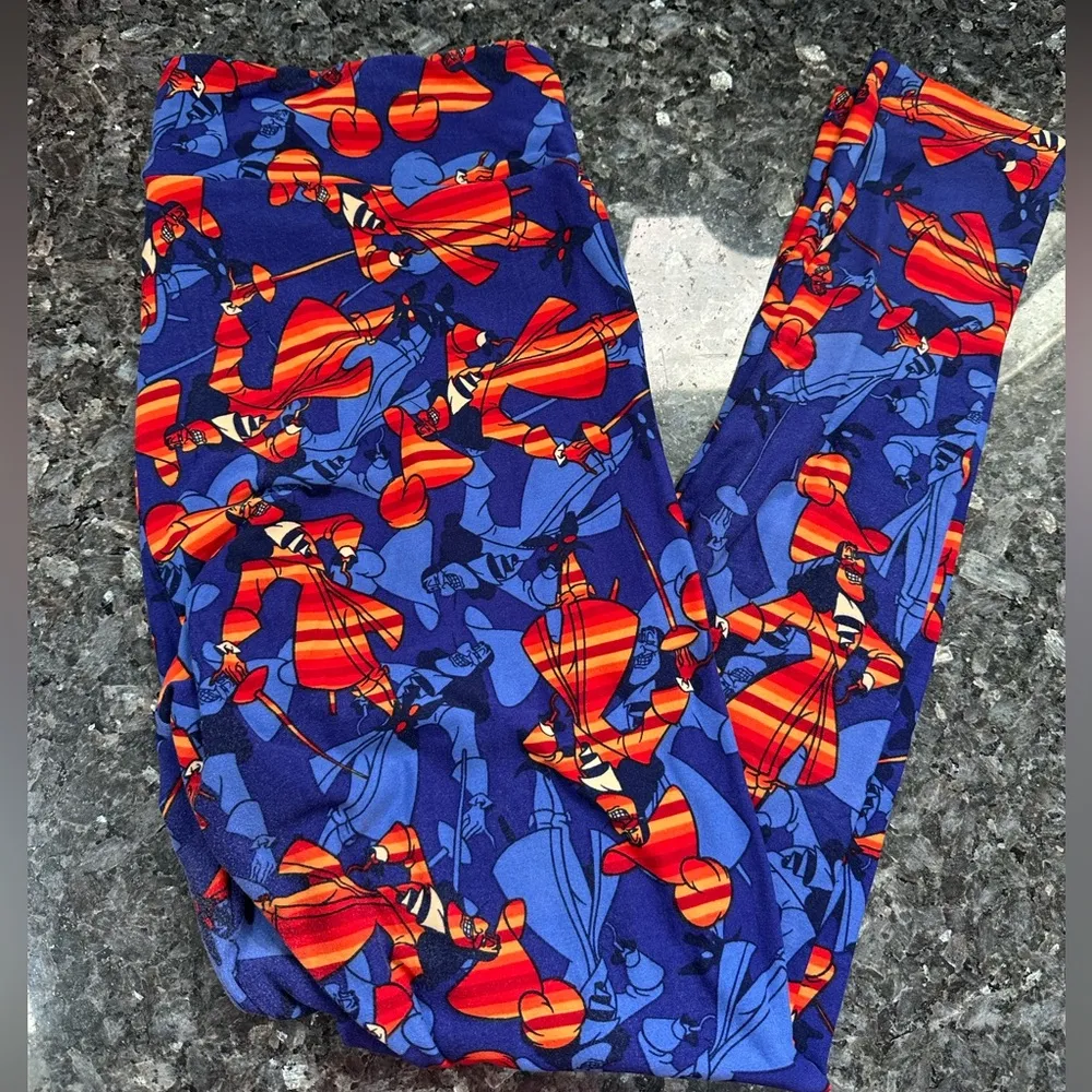 LuLaRoe Disney Collection Captain Hook Peter Pan Leggings Plus Size 1X TC T&C - Image 2
