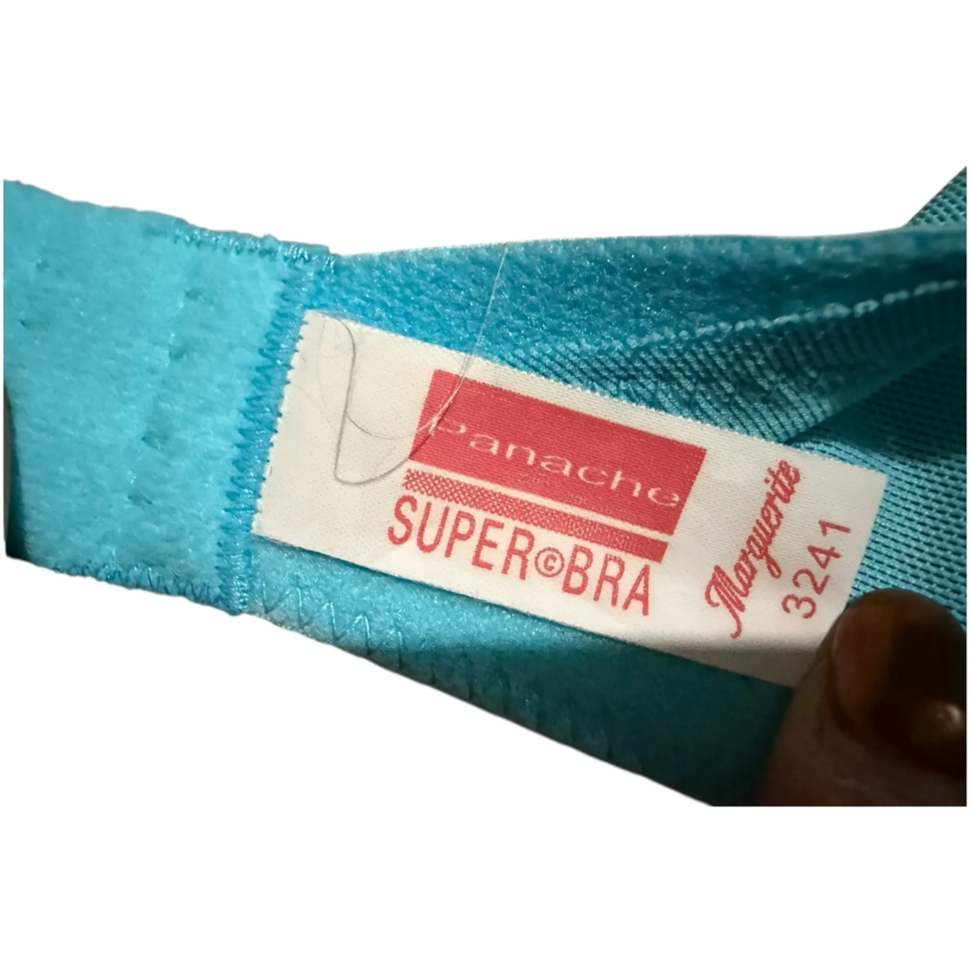 Panache vintage superbra sheer vibrant blue Floral Lace Bra 32G underwire bust - Image 5