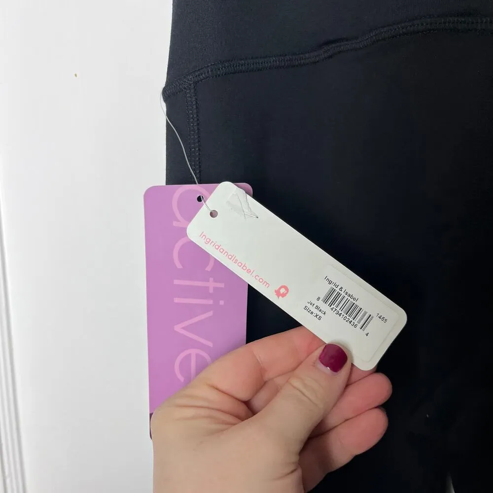 Ingrid & Isabel Women's Jet Black Active Moto Maternity Leggings Size XS NEW - Image 7