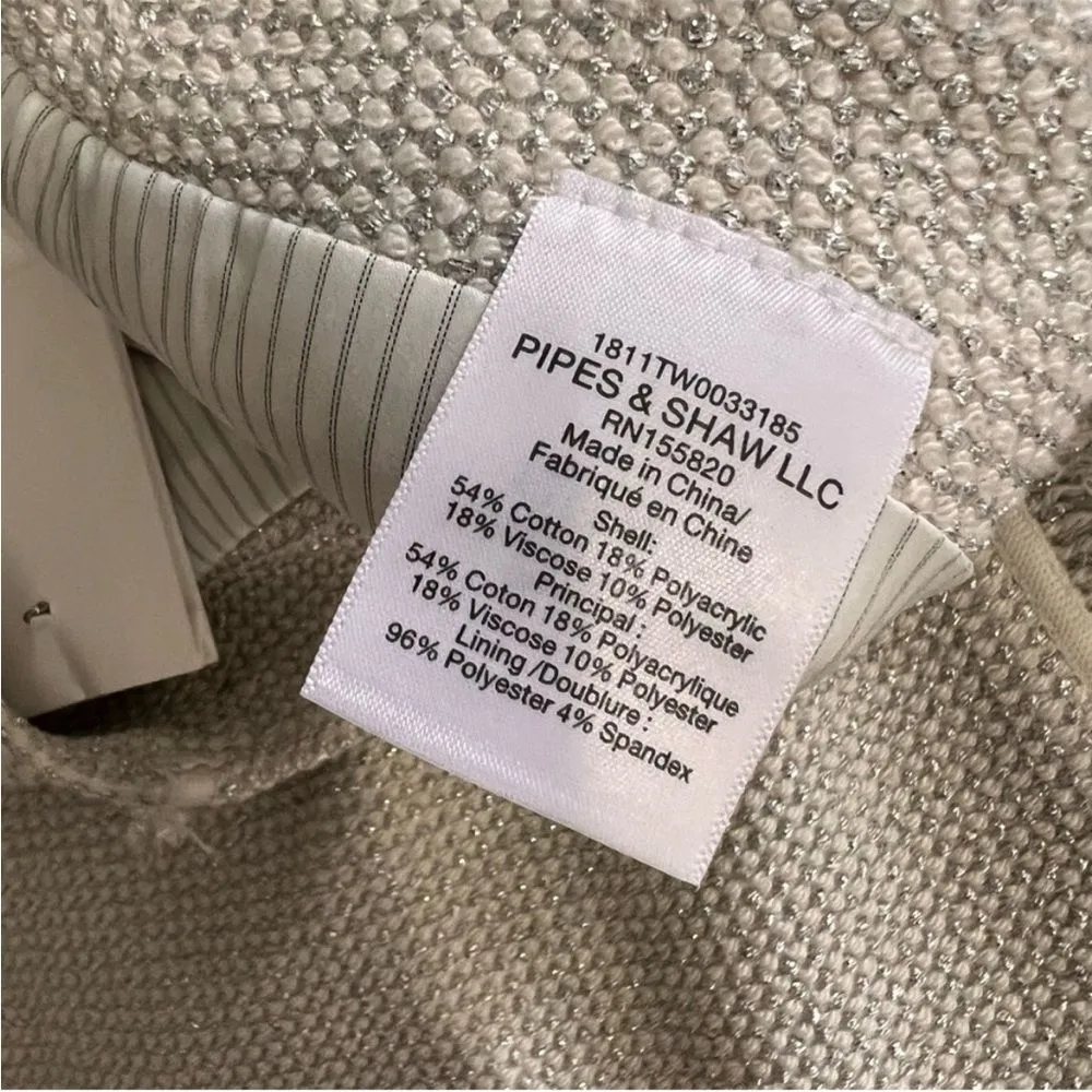 Veronica Beard Starck skirt ivory silver tweed fringe mini skirt size 10 - Image 10