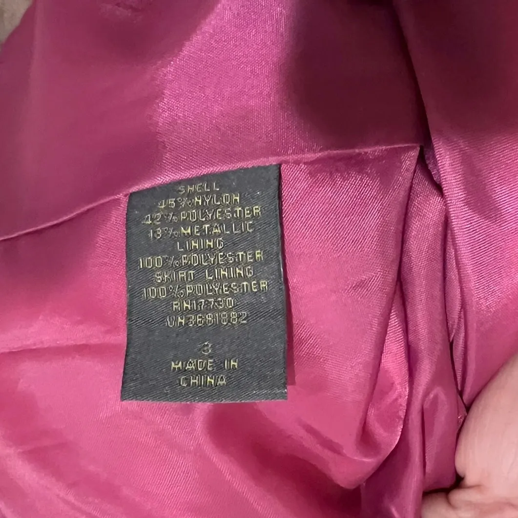 ZAC POSEN for Target Metallic Floral Brocade Party Mini Dress Sz 3 Bow Zipper - Image 9