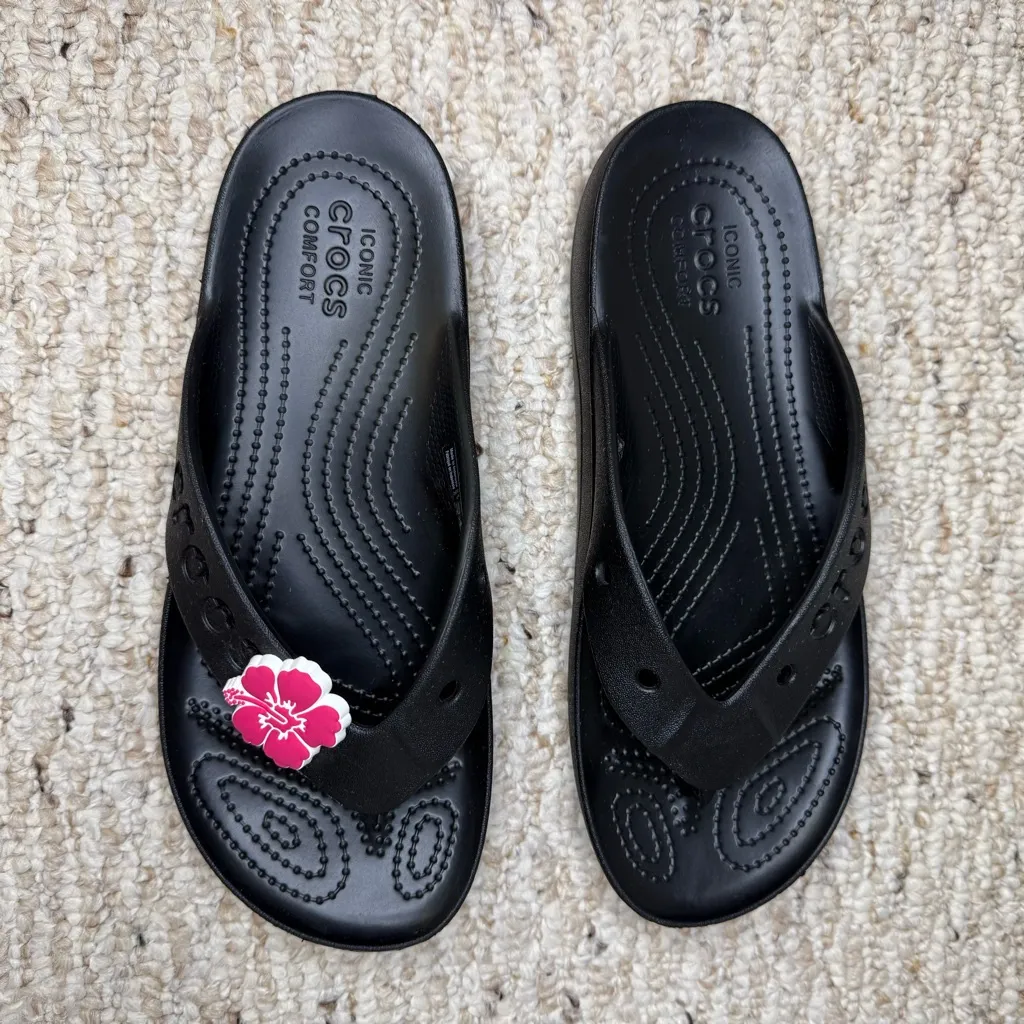 CROCS Baya Platform Flip in Black Women’s Size 8 Lightweight Slip-On Flip Flops - Image 7