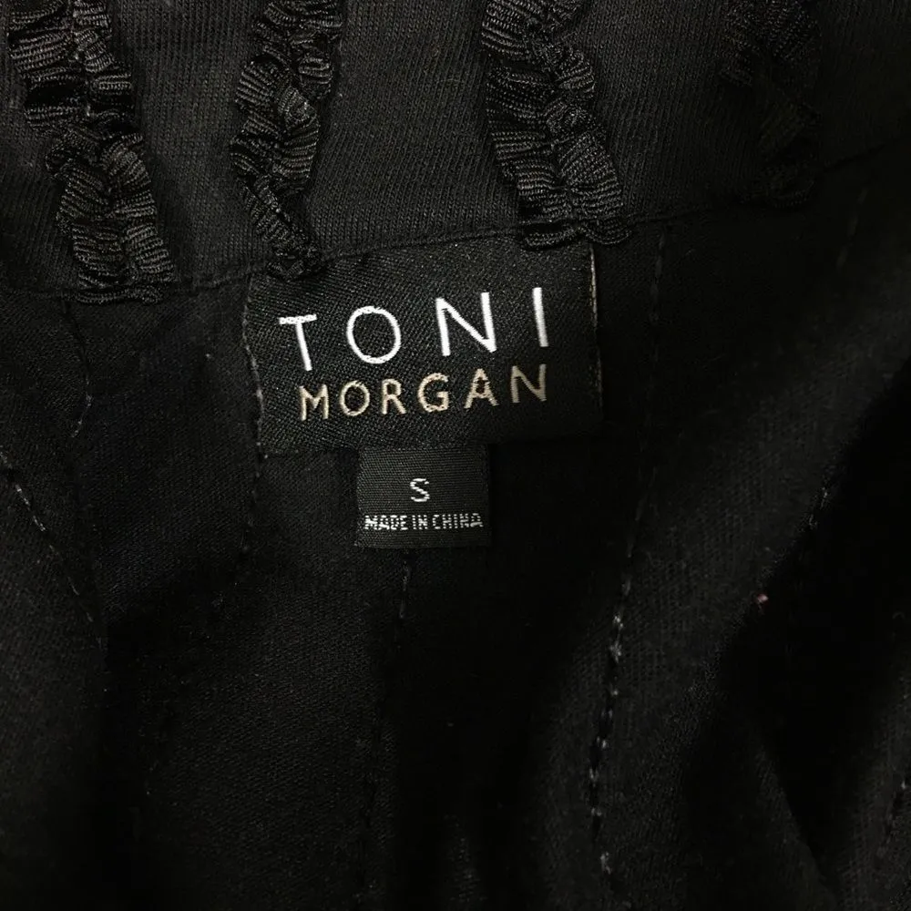 Toni Morgan ruffle ribbon textured black jacket - Image 4