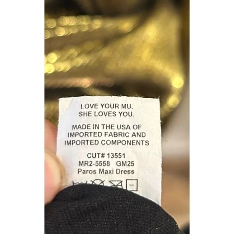 Show Me Your Mumu Paros Maxi Dress in Pleated Gold XS - Image 5