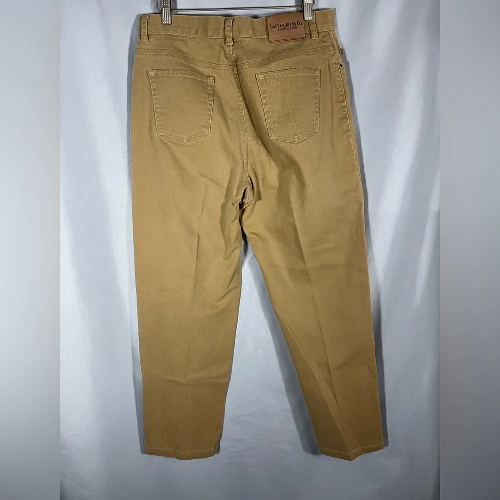 Lauren Jeans Co Ralph Lauren Womens Classic Straight Light Brown Relaxed Sz 12 Tan - Image 2