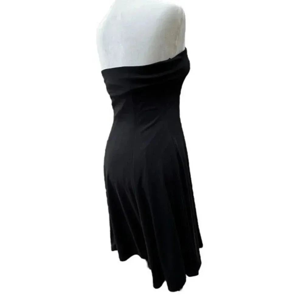 White House Black Market Black Cocktail Dress Size 4 Built In‎ Bra LBD​​ - Image 3