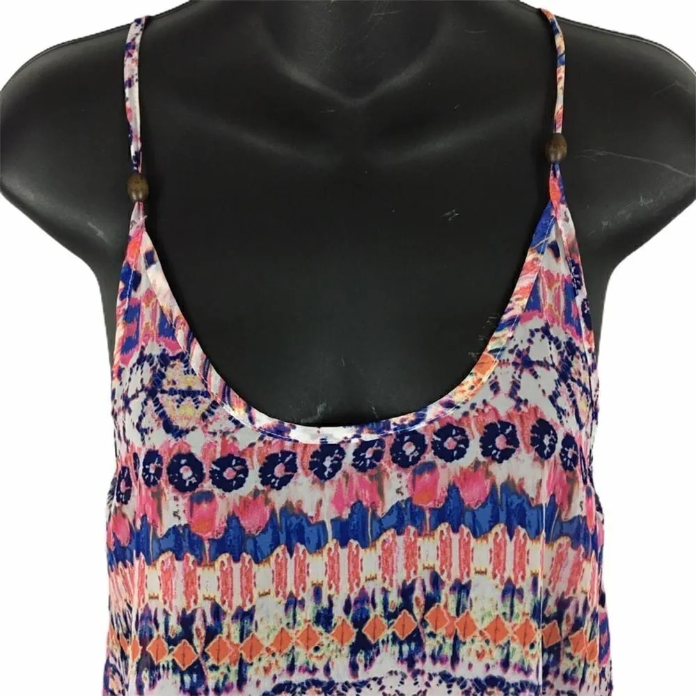 Three Pink Hearts boho sheer multi color blouse S - Image 5