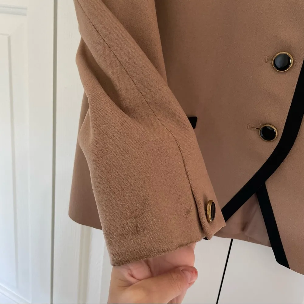 Vtg Pendleton Virgin Wool Blazer Tan Brown 3 Button Front Sz 8 - Image 8