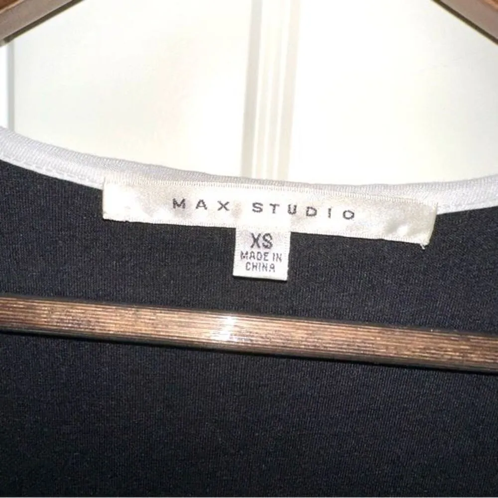 Max studios black and white polka dot long sleeve sheath dress women XS - Image 3