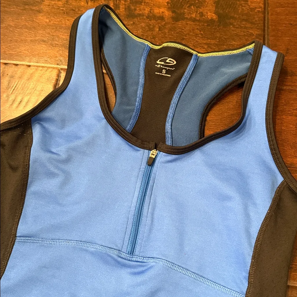 Champion Blue Half Zip Athletic Racerback Tank Top - Image 2