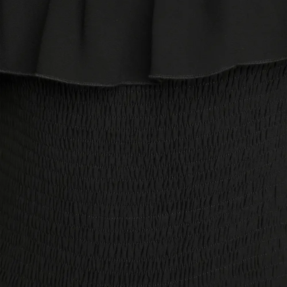 Lulus Like a Fairy Tale Black Smocked Tie-Strap Tiered Maxi Dress Size M NEW - Image 4