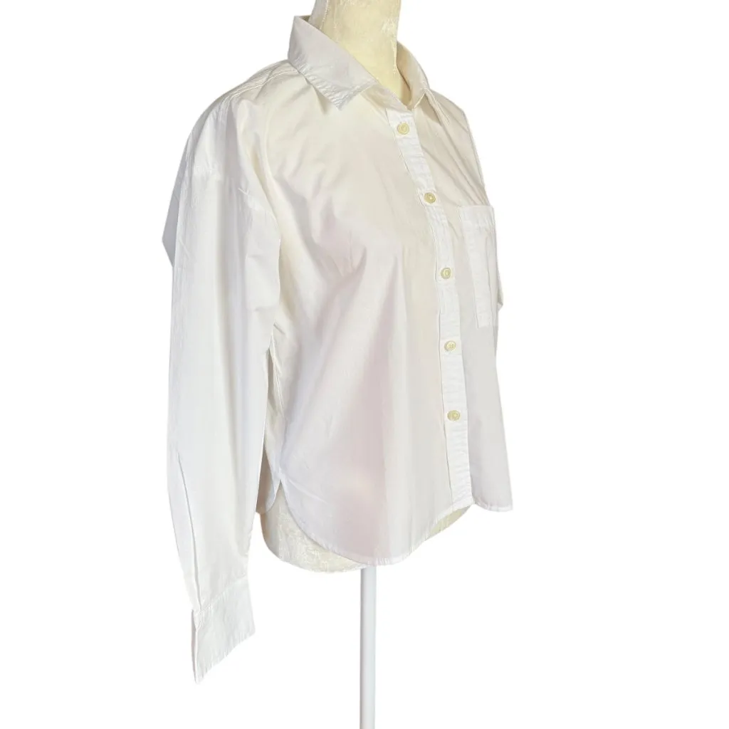 LOFT white collared long sleeve button down blouse women's size XS - Image 2
