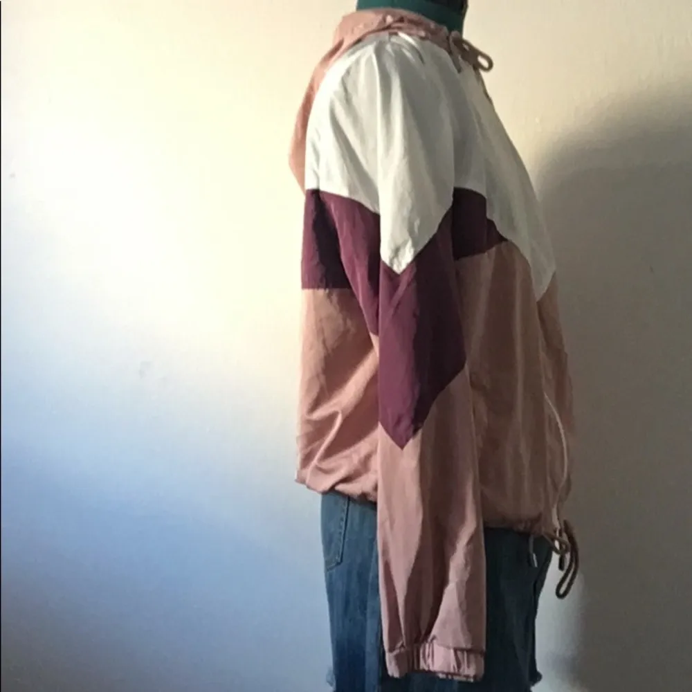 Color Block Lightweight Full-Zip Athleisure Hooded Windbreaker Styled Jacket - Image 4