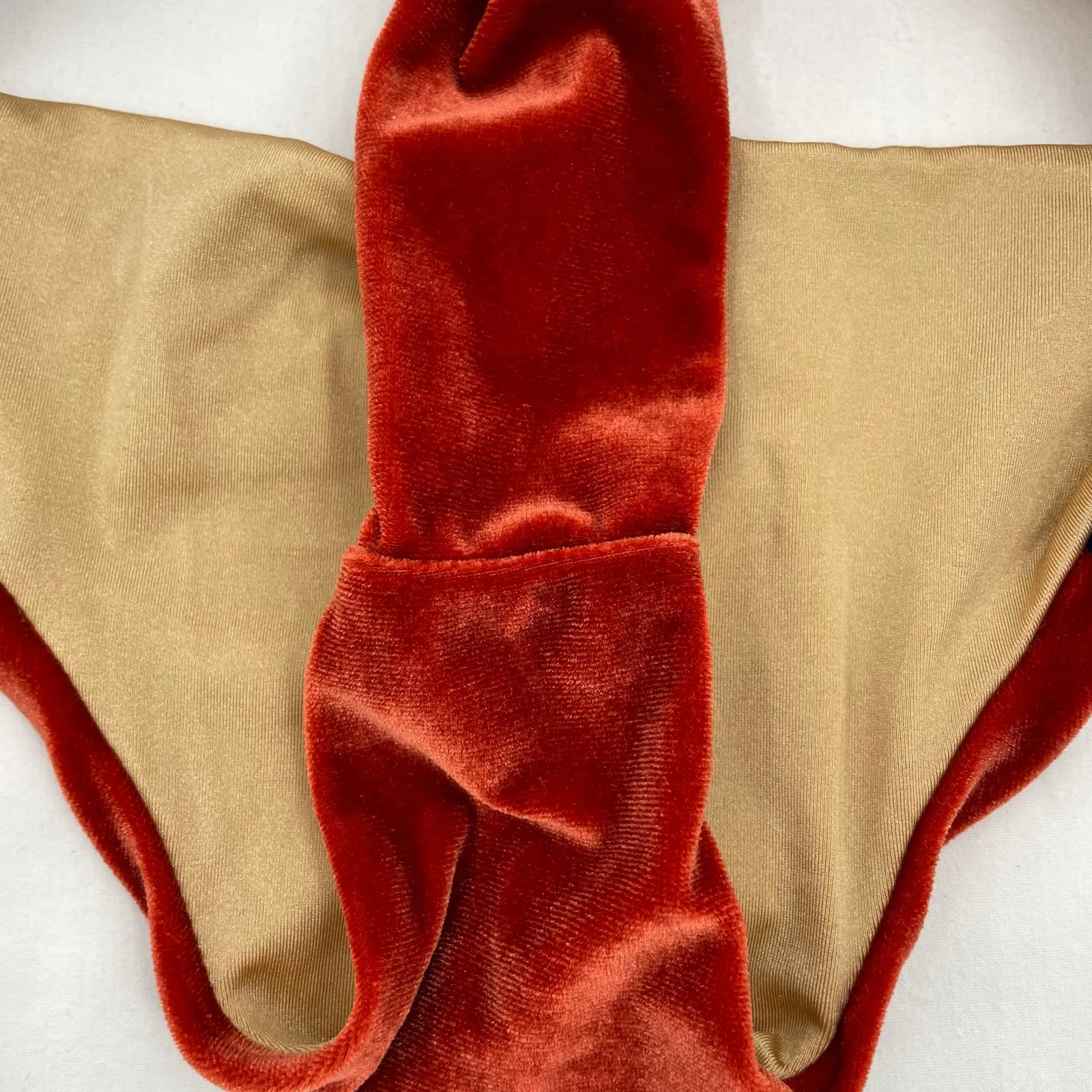 Aviator Nation 5 Stripe Velvet Bikini Bottom Burnt Orange Retro Swim Size M - Image 4