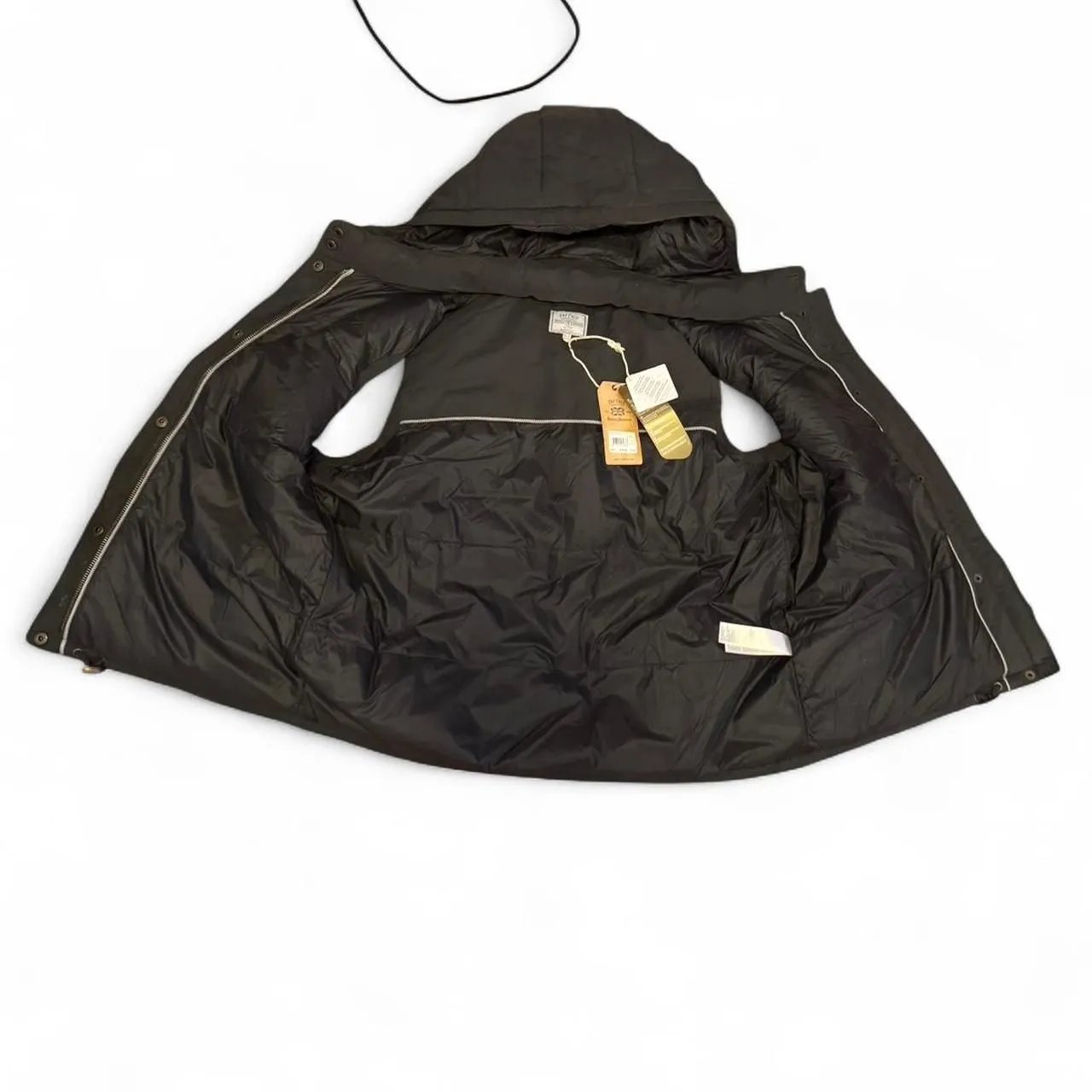 FatFace PrimaLoft Puffer Winter Vest Womens US 10 UK 14 Charcoal Gray Hooded NWT Black - Image 8