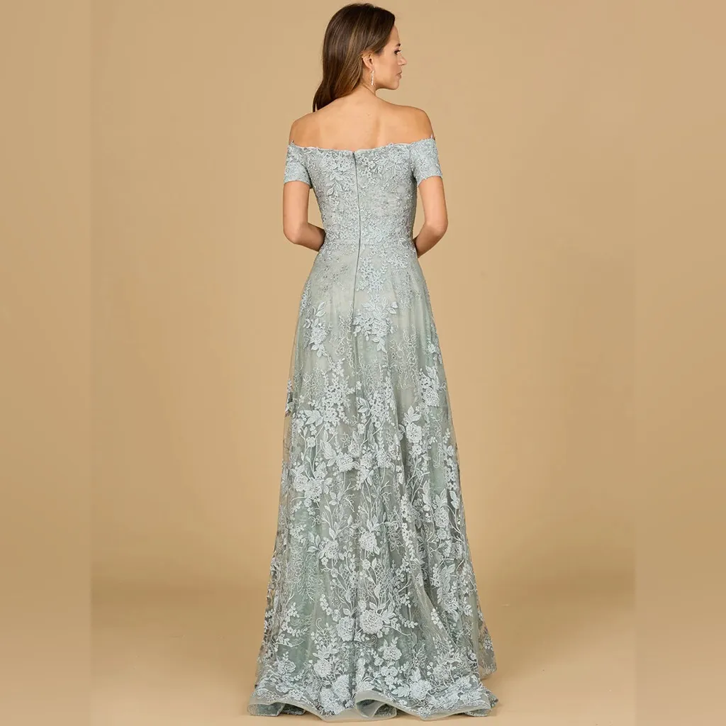 LARA Off the Shoulder A Line Gown Dress Green Size 16 - Image 4