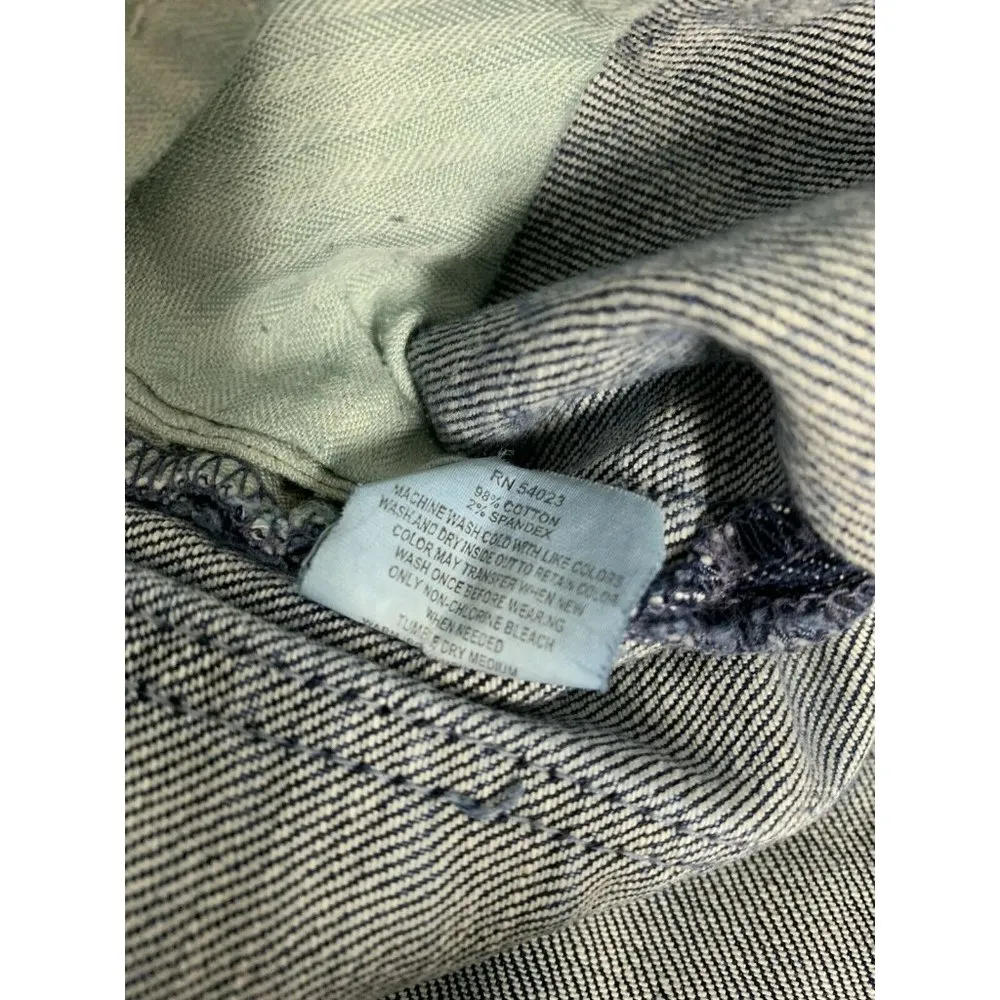 Gap Womens Curvy Blue Jeans Size 8 XL Bowery Raw Hem Dark Wash Denim Inseam 31" - Image 8