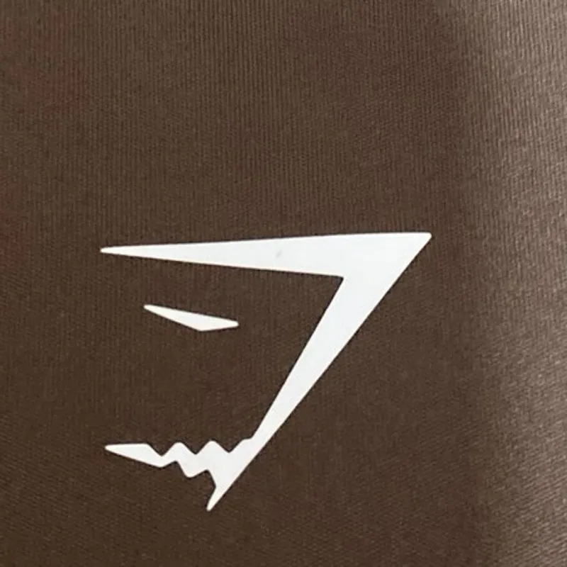 Gymshark Brown Short Sleeve Crewneck Logo Yoga Athletic T Shirt Crop Top Size M - Image 3