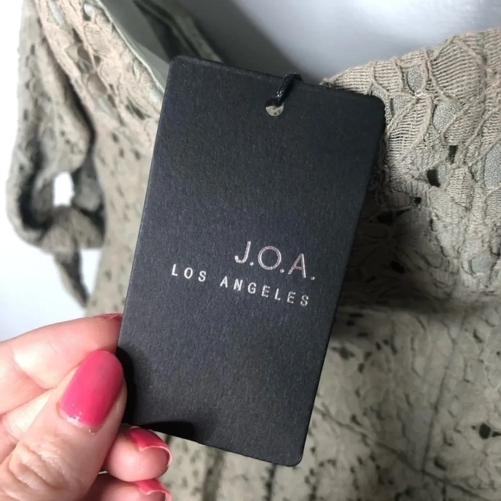 NWT JOA Sage green lace eyelet strapless dress - Image 3