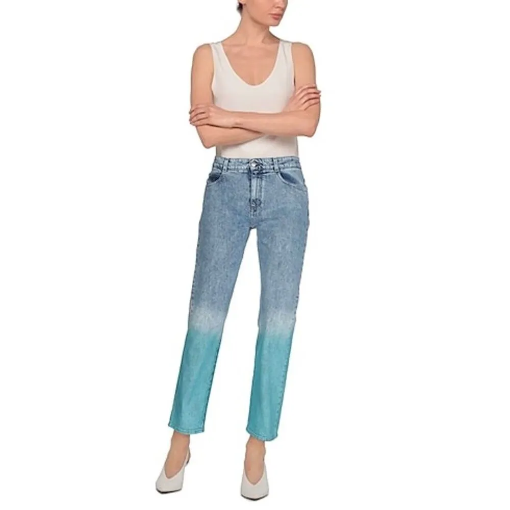 Stella McCartney Degrade Mid Rise Straight Leg Relaxed Multi Color Jeans Size 29 - Image 14
