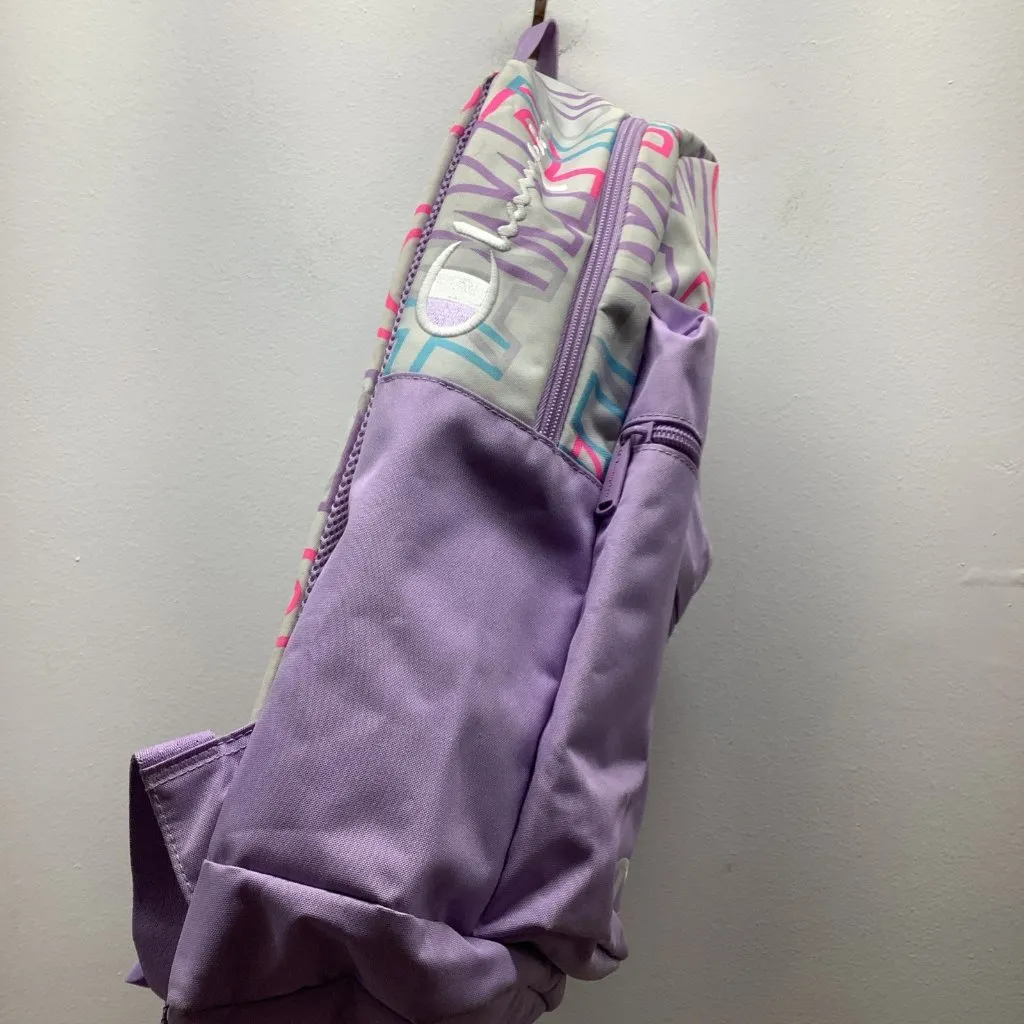 Champion Lavender Backpack With Large Neon Letters. Preloved - Image 3