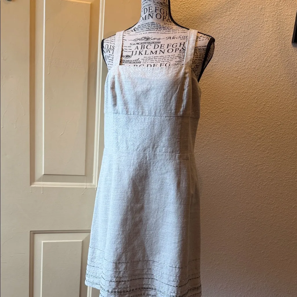 LOFT ANN TAYLOR  Metallic CreamMini Dress - Image 11