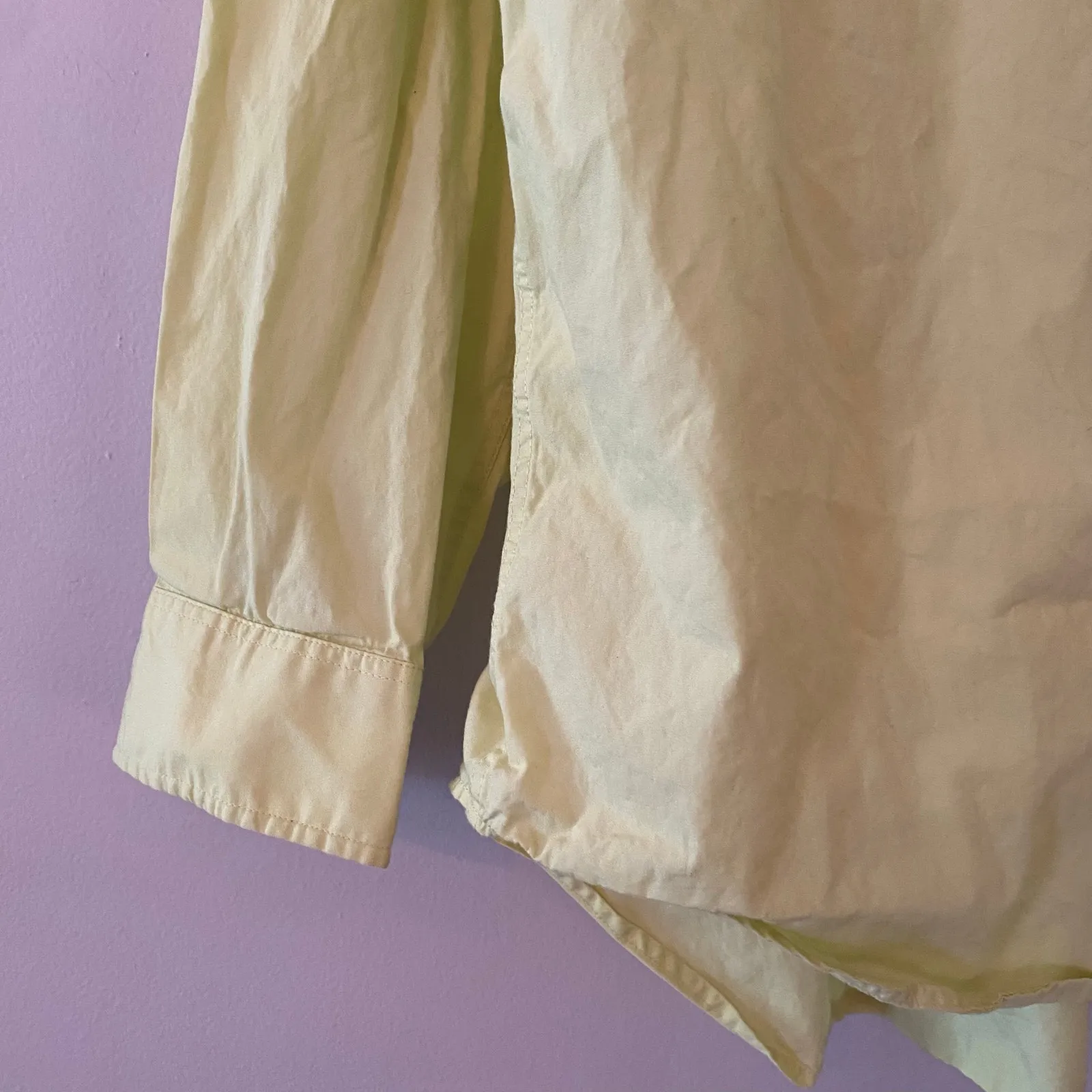 Wilfred Free Chartreuse Green Oversized Button Down Shirt Cotton Women's Large - Image 5