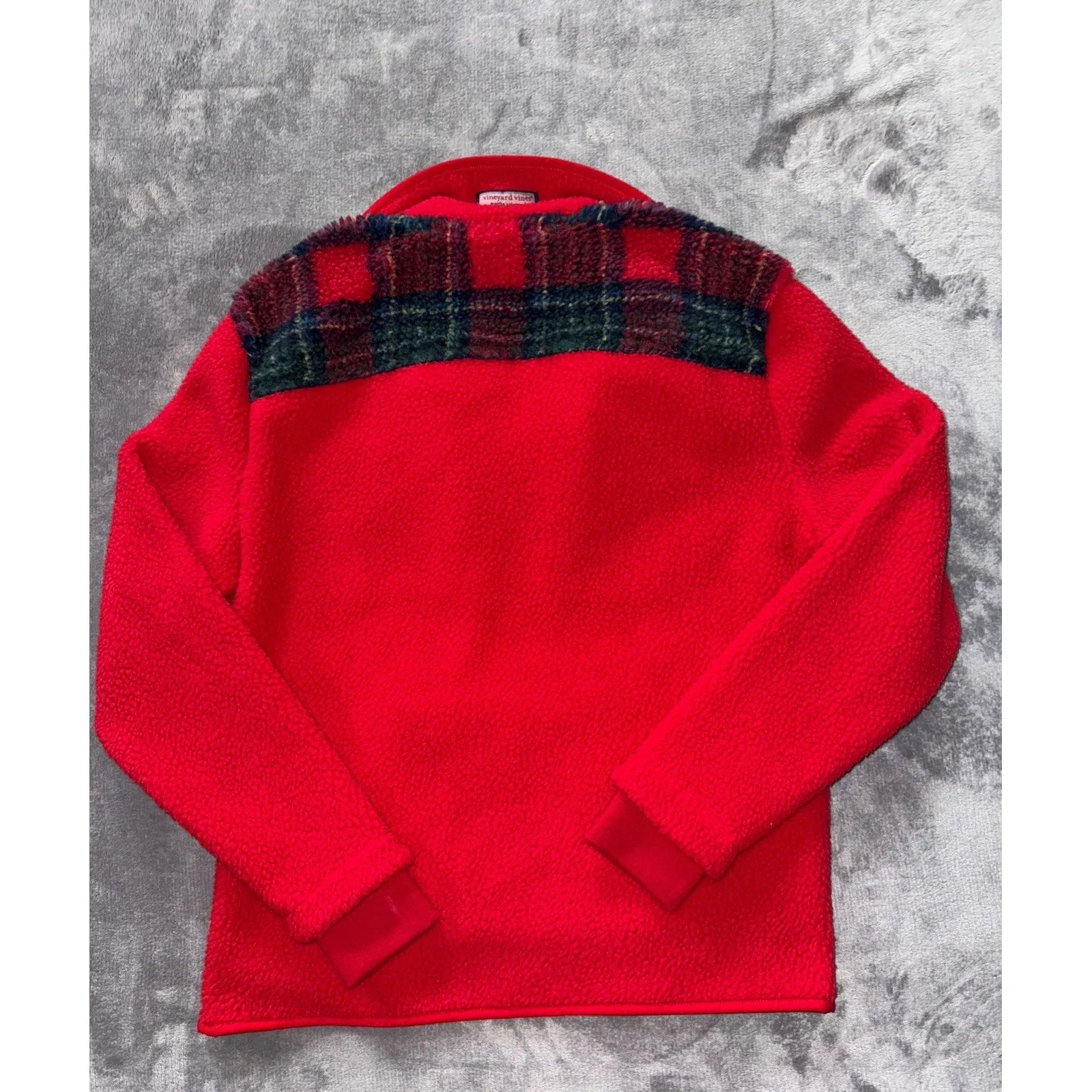 Vineyard Vines Women's Apres Tartan Supershep Red‎ Pullover Size Xsmall - Image 7
