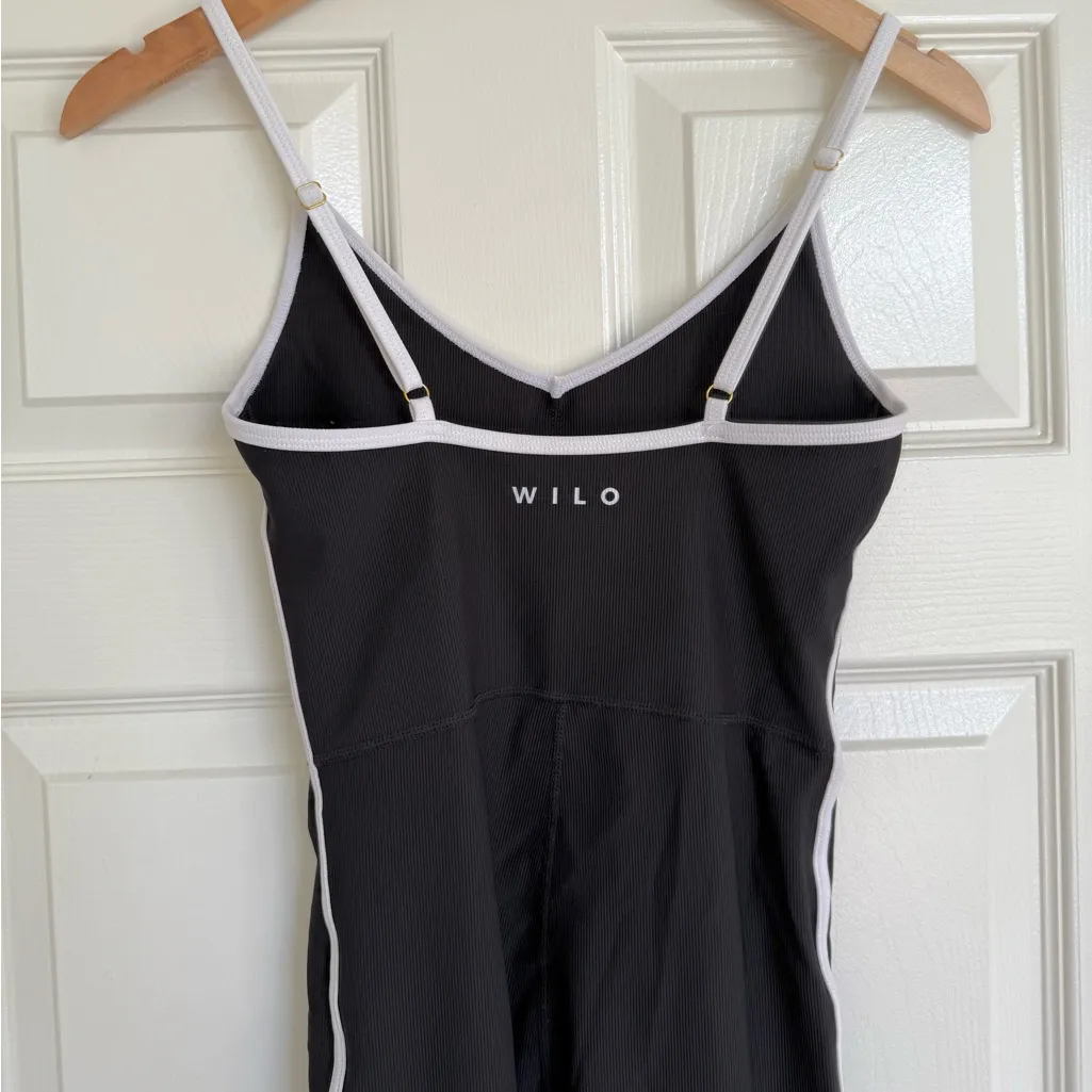 WILO The Label Australia Ribbed Black Jumpsuit With White Stripe Yoga Athletic S - Image 6