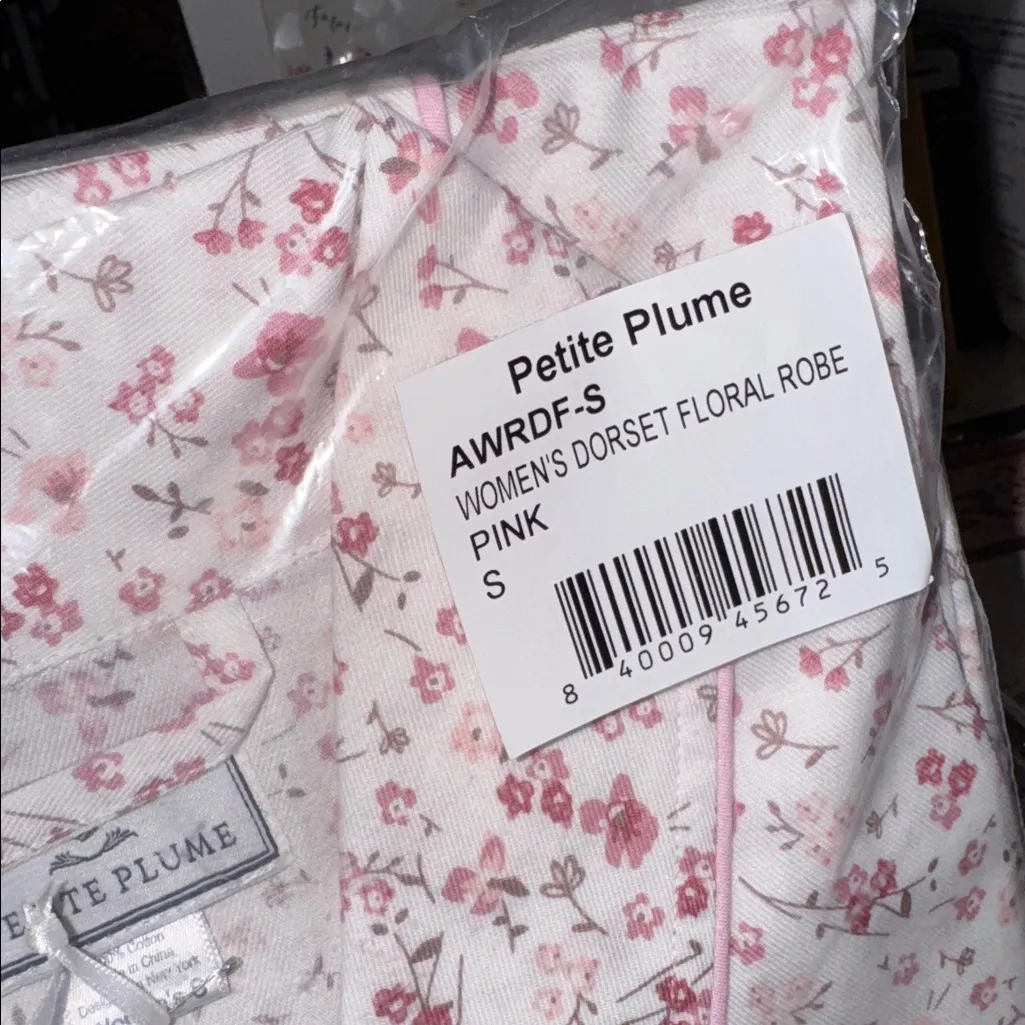Petite Plume robe small Womens twill Dorset floral pink white NEW - Image 3