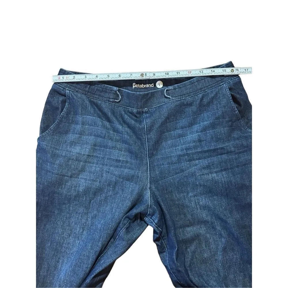 Betabrand womens pull on high rise skinny jeans sz L - Image 4