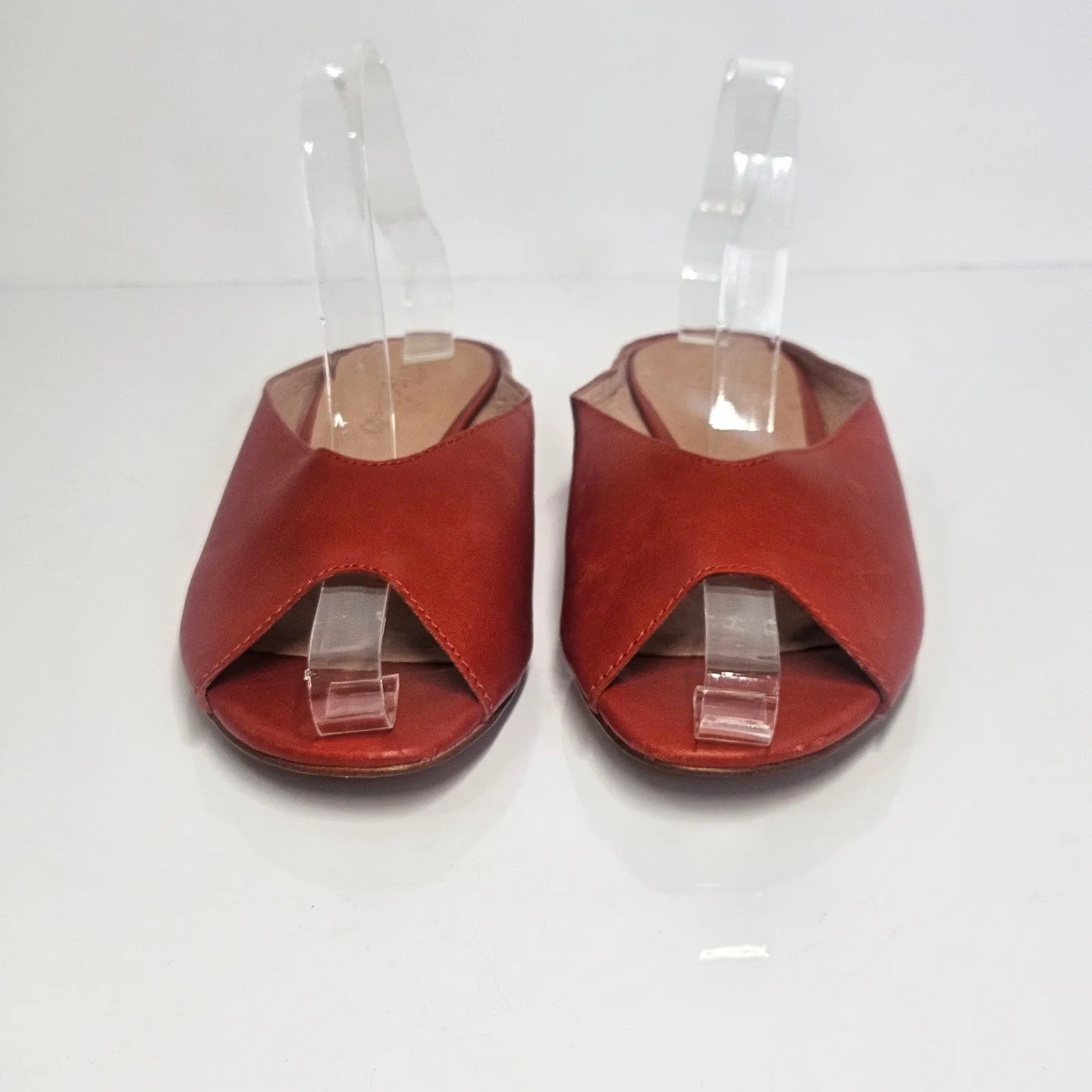 Madewell The Tavi Slide Sandal Flat Peep Toe Slip On Leather Casual Cinnabar 7.5 - Image 4