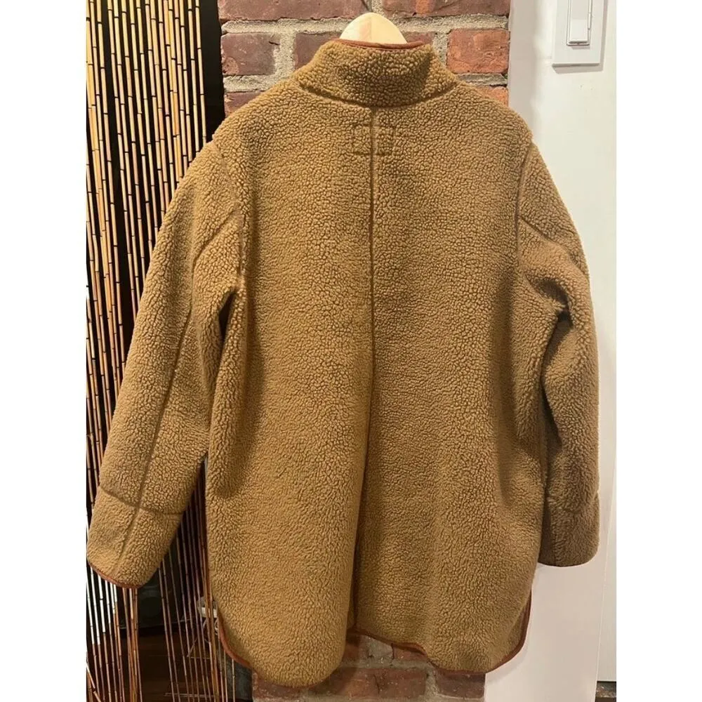 Women’s Old Navy Cozy Oversized Sherpa Teddy Coat XL Tan - Image 6