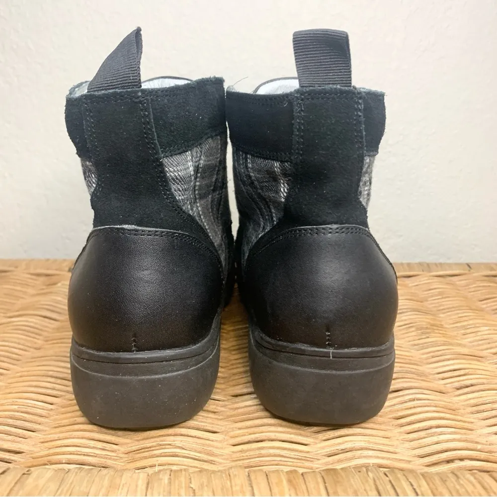 Alegria Kylie Night Boots Black and Gray Plaid Panel Lace Up Boots Size 37 - Image 5