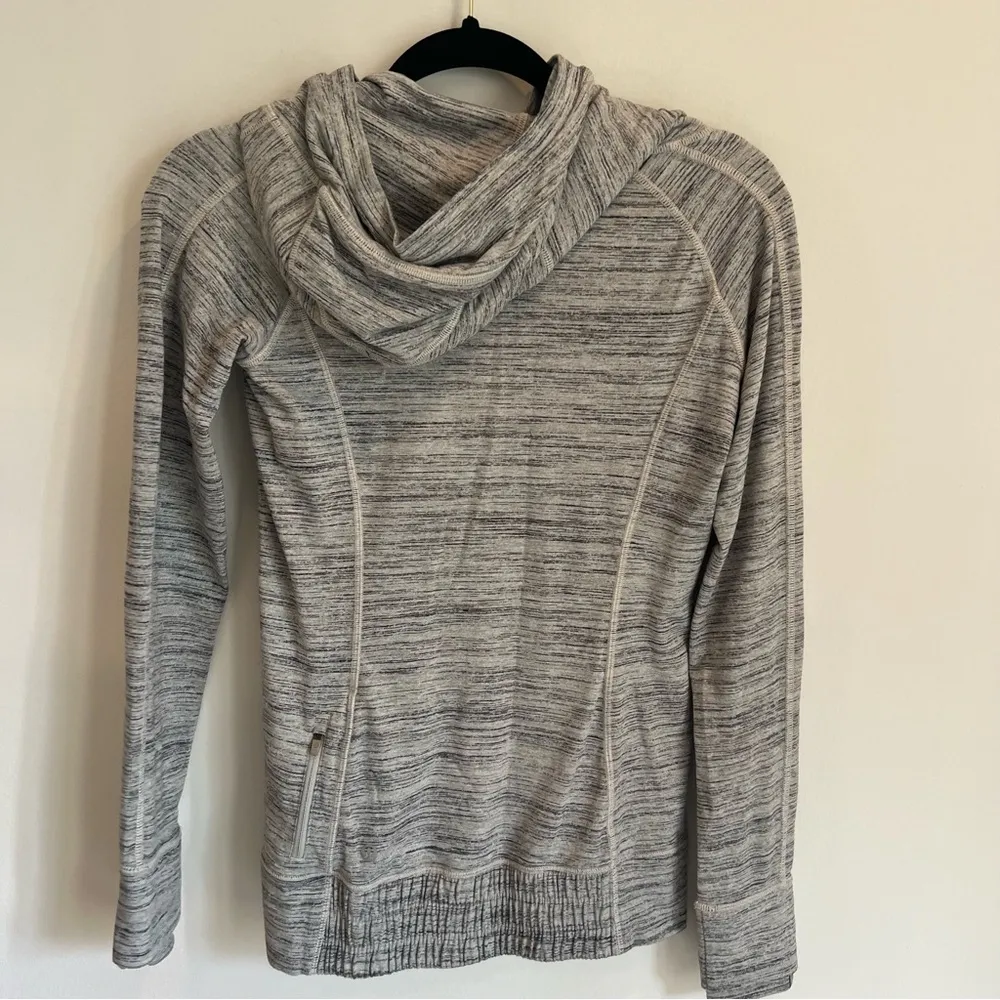 Lululemon Think Fast Hoodie Space Dye Camo White Gray Multi / Silver Spoon | 4 - Image 9